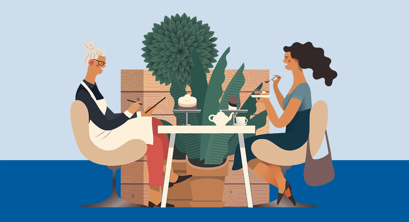 2 Frauen am Kaffeetisch