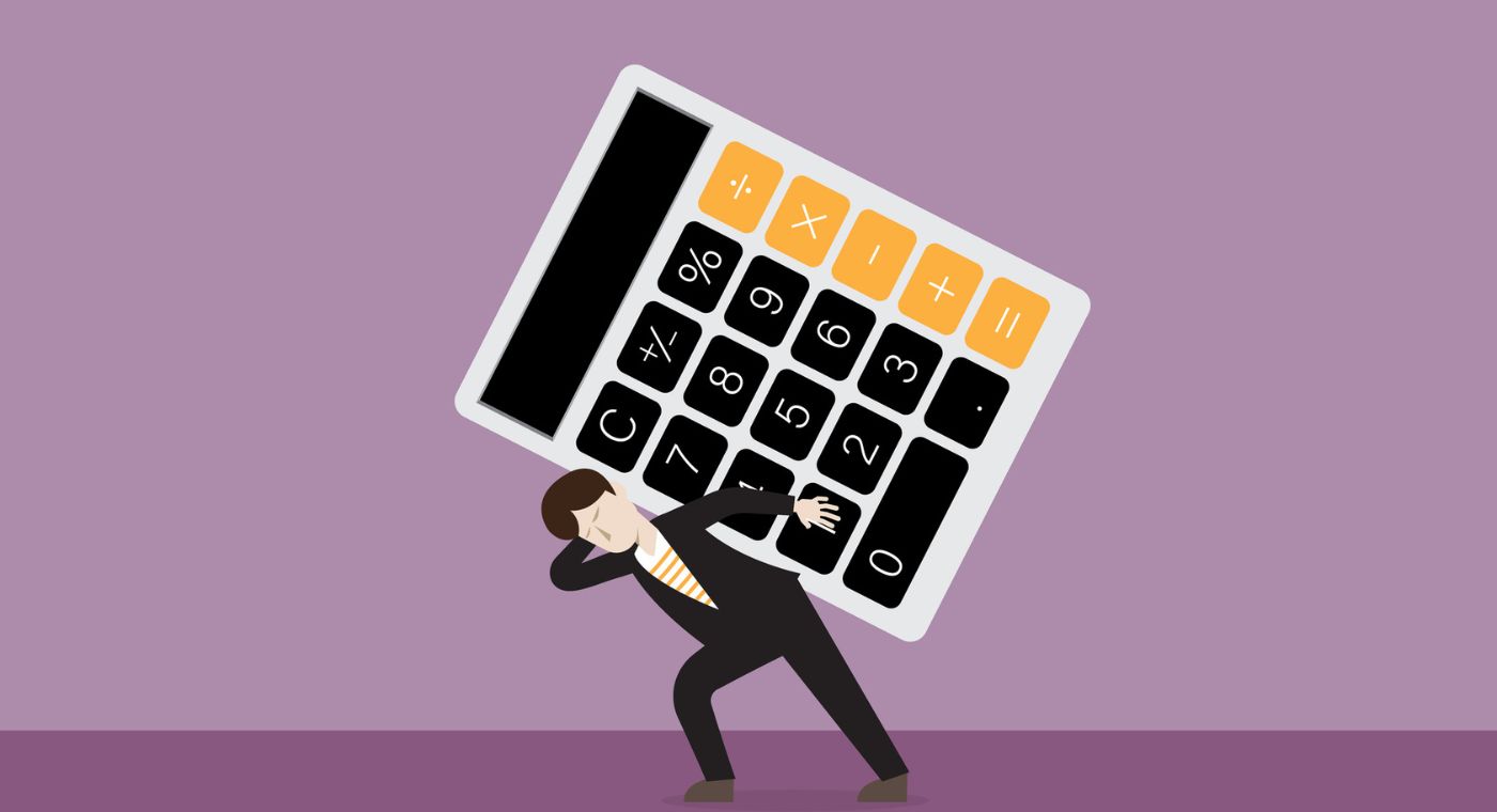 Illustration von einer Figur. Die Figur trägt einen Taschenrechner.
